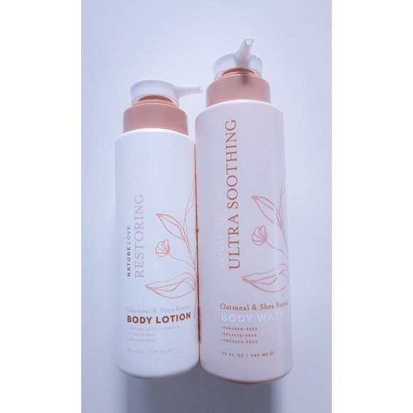 Nature Love Oatmeal & Shea Butter Body Wash & Lotion Set - Picture 1 of 6
